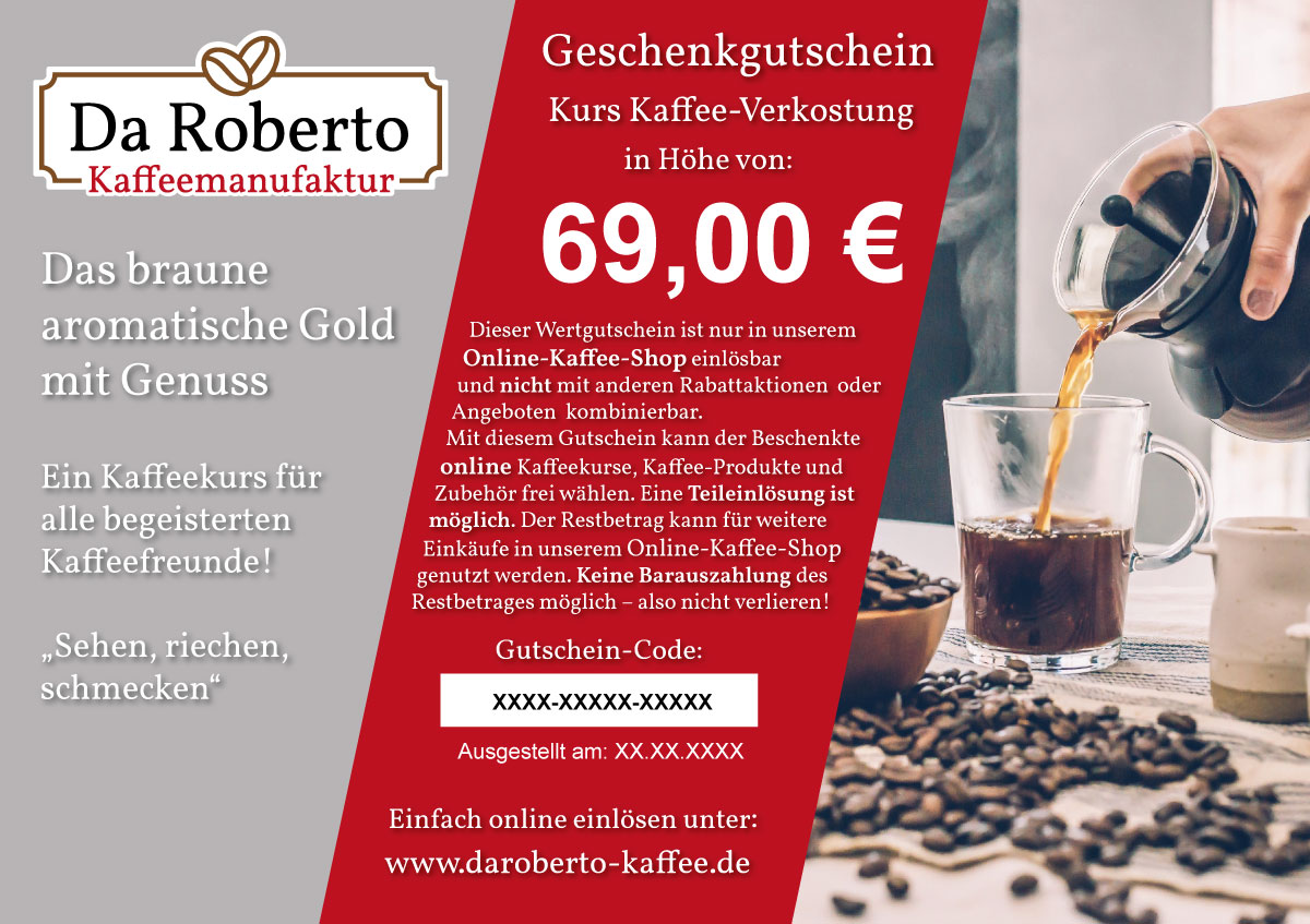 Da Roberto Online Gutschein Kaffee Verkostung Produktbild